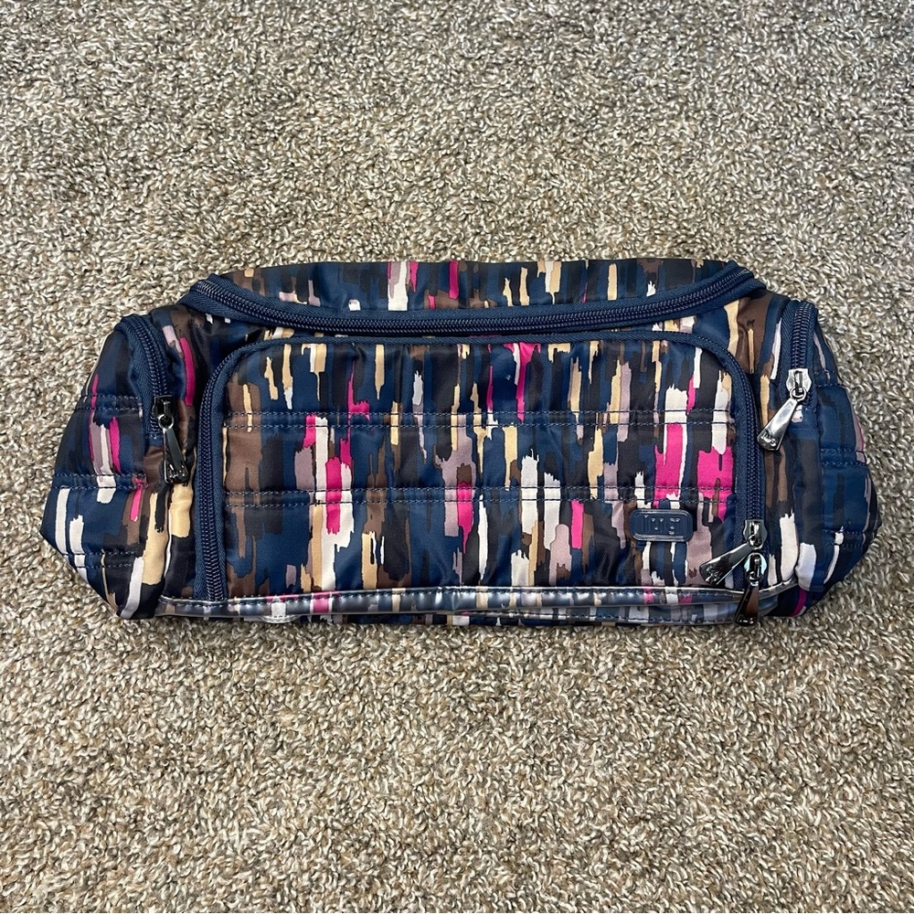 Lug Trolley Cosmetic Bag Travel Toiletry Organizer Makeup Case Navy Blue Pink